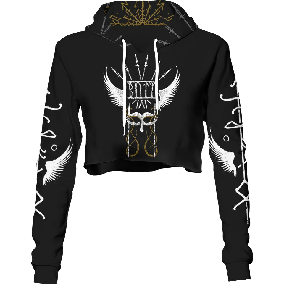 Runes of Valkyrie Crop Hoodie