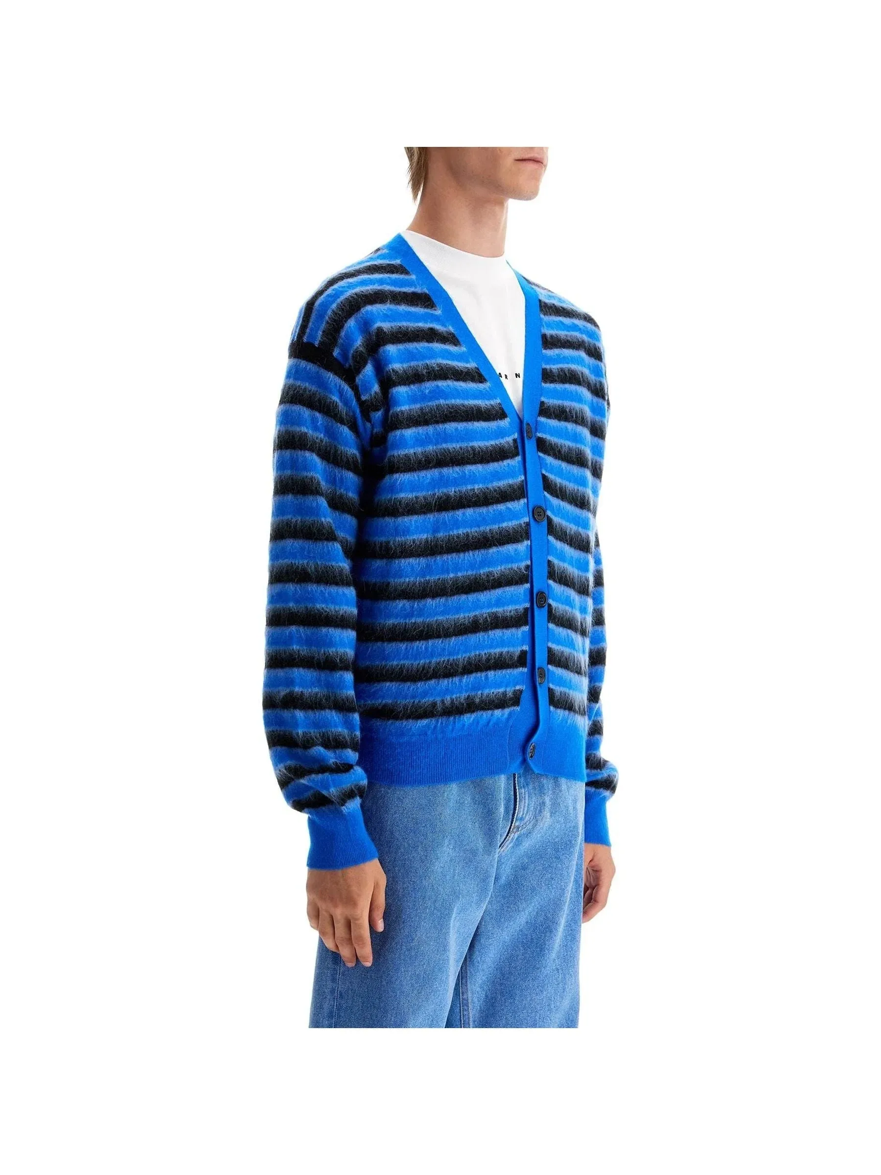 Striped Wool Mohair Cardigan