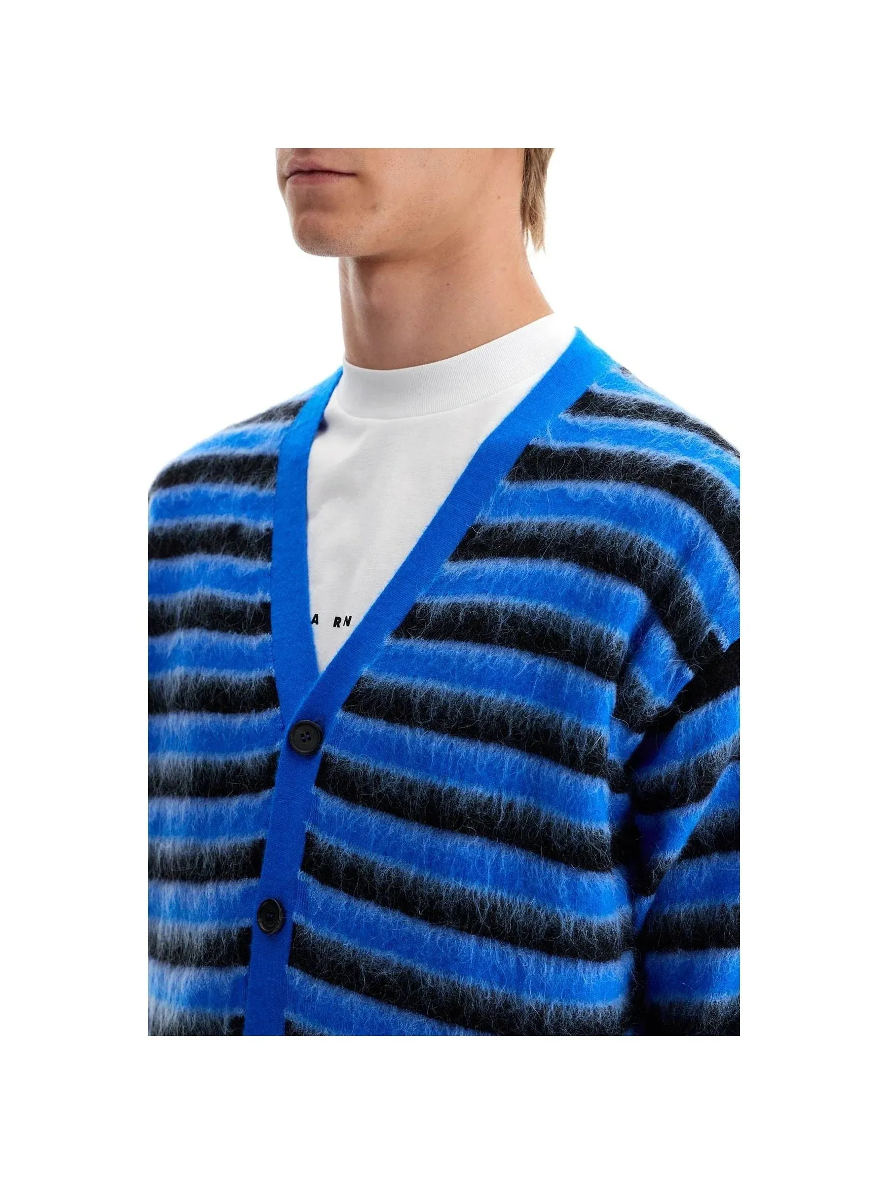 Striped Wool Mohair Cardigan