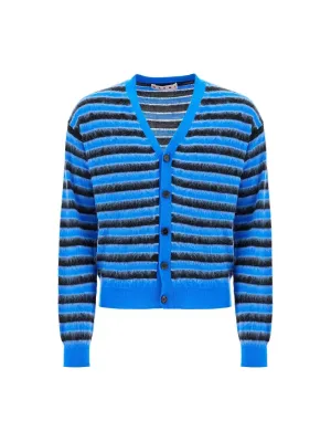 Striped Wool Mohair Cardigan