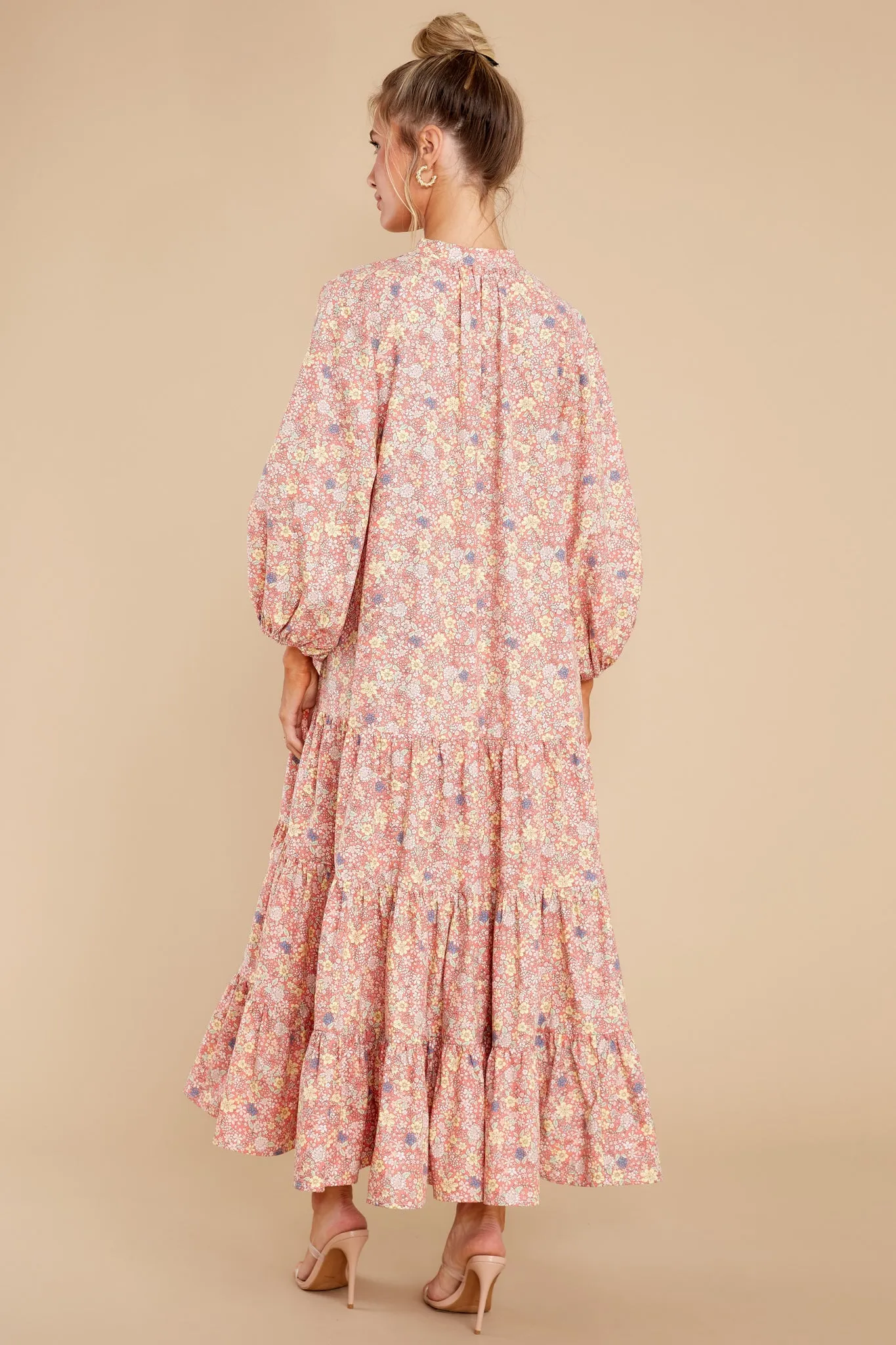 The Heart Speaks Pink Floral Print Maxi Dress