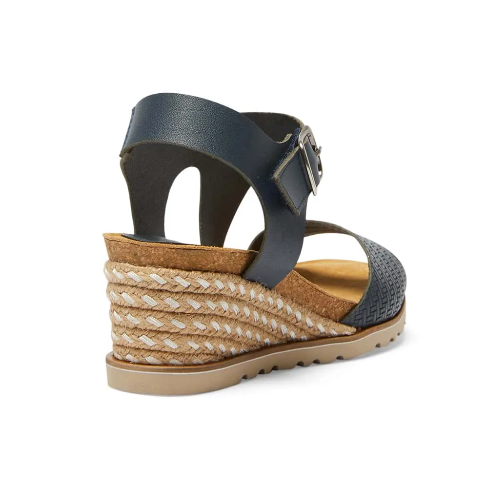 Theo Espadrille in Navy Leather