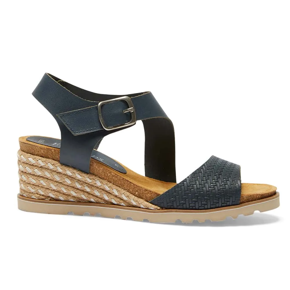 Theo Espadrille in Navy Leather