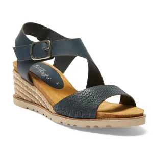 Theo Espadrille in Navy Leather