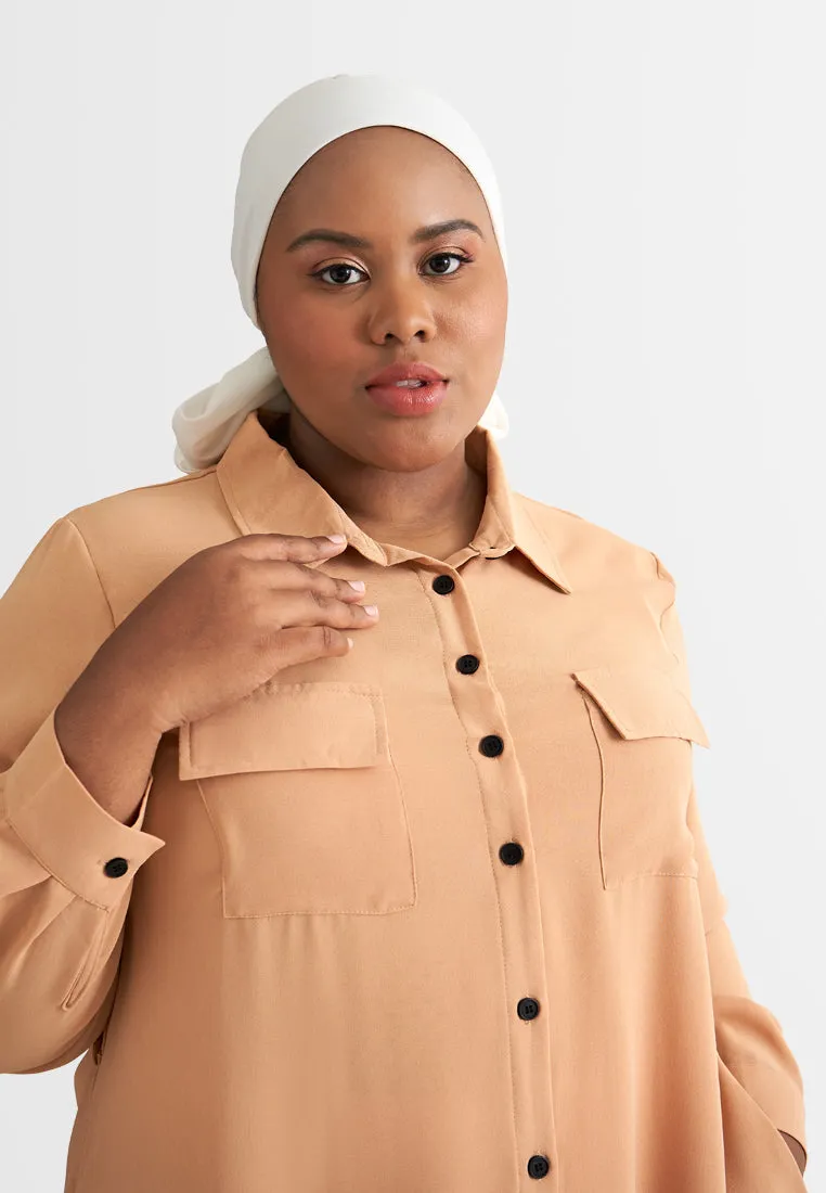 Treena Long Trench Style Button Dress Shirt