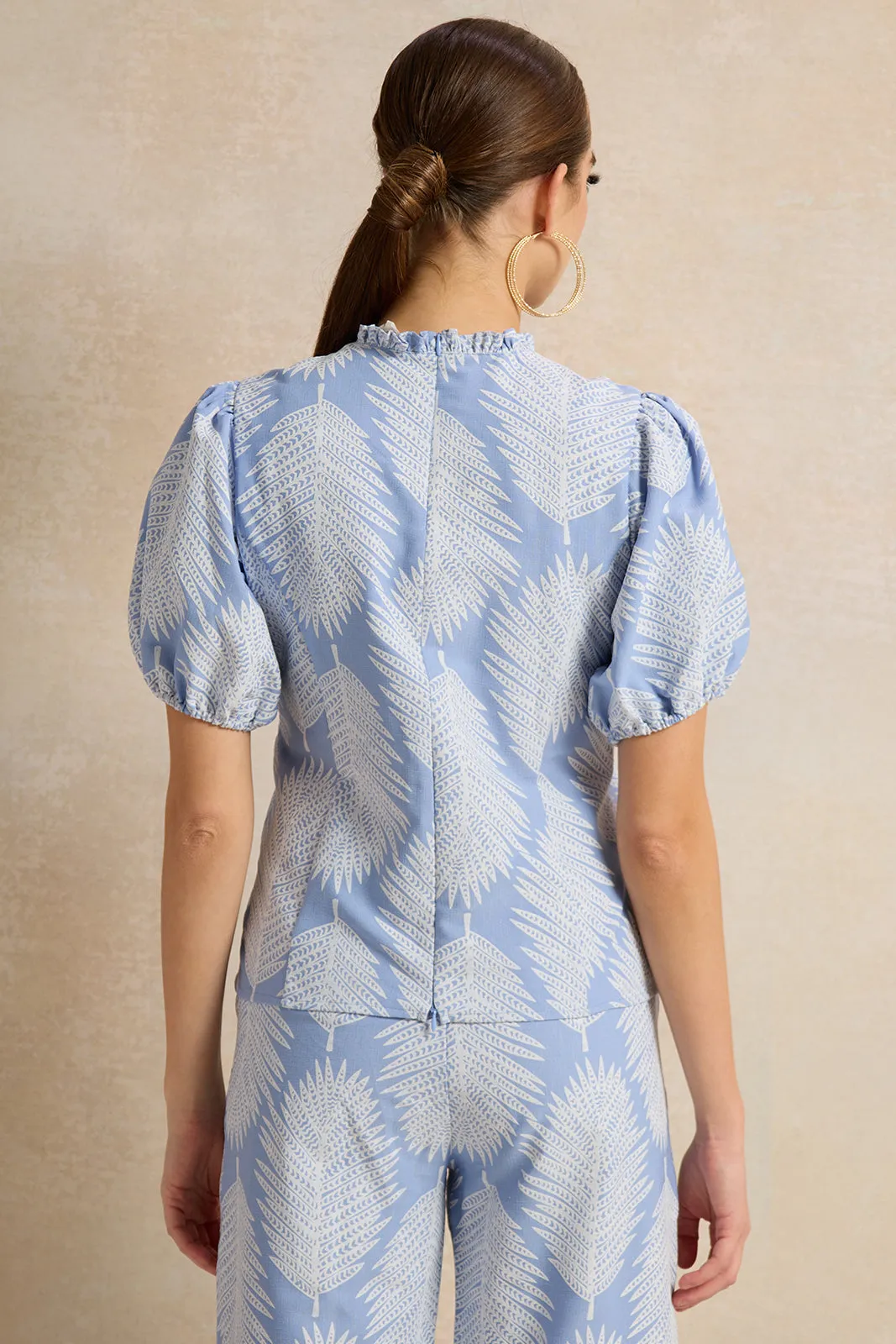 Women Blue Printed Top