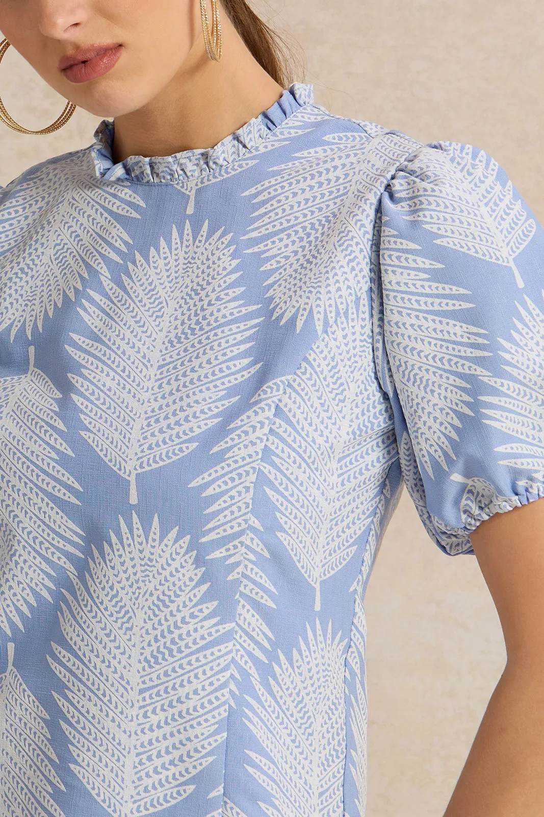 Women Blue Printed Top