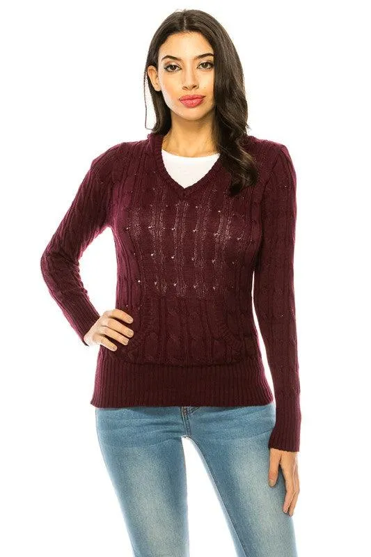 Womens Knit Hoodie Sweater