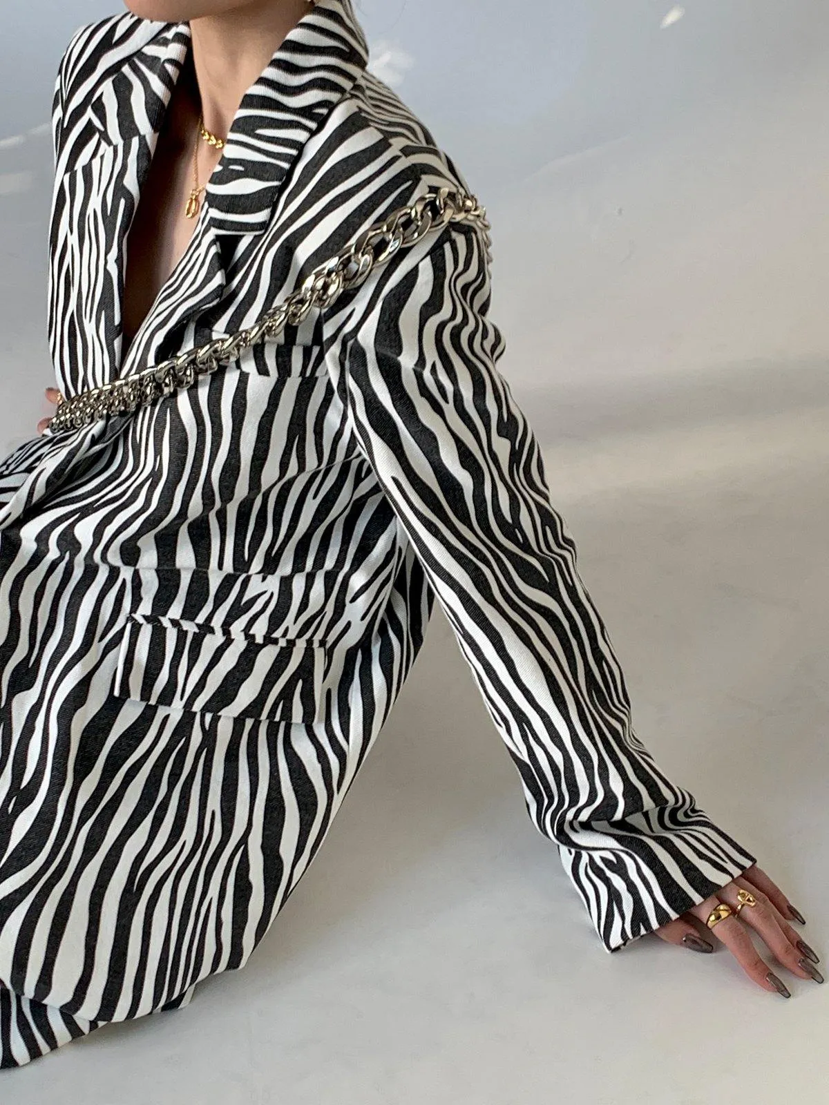 Zebra Striped Blazer