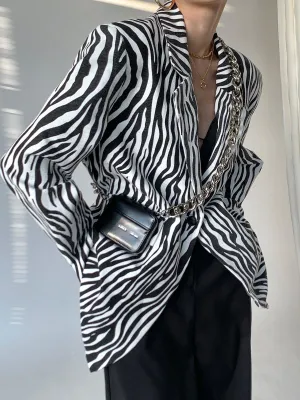 Zebra Striped Blazer