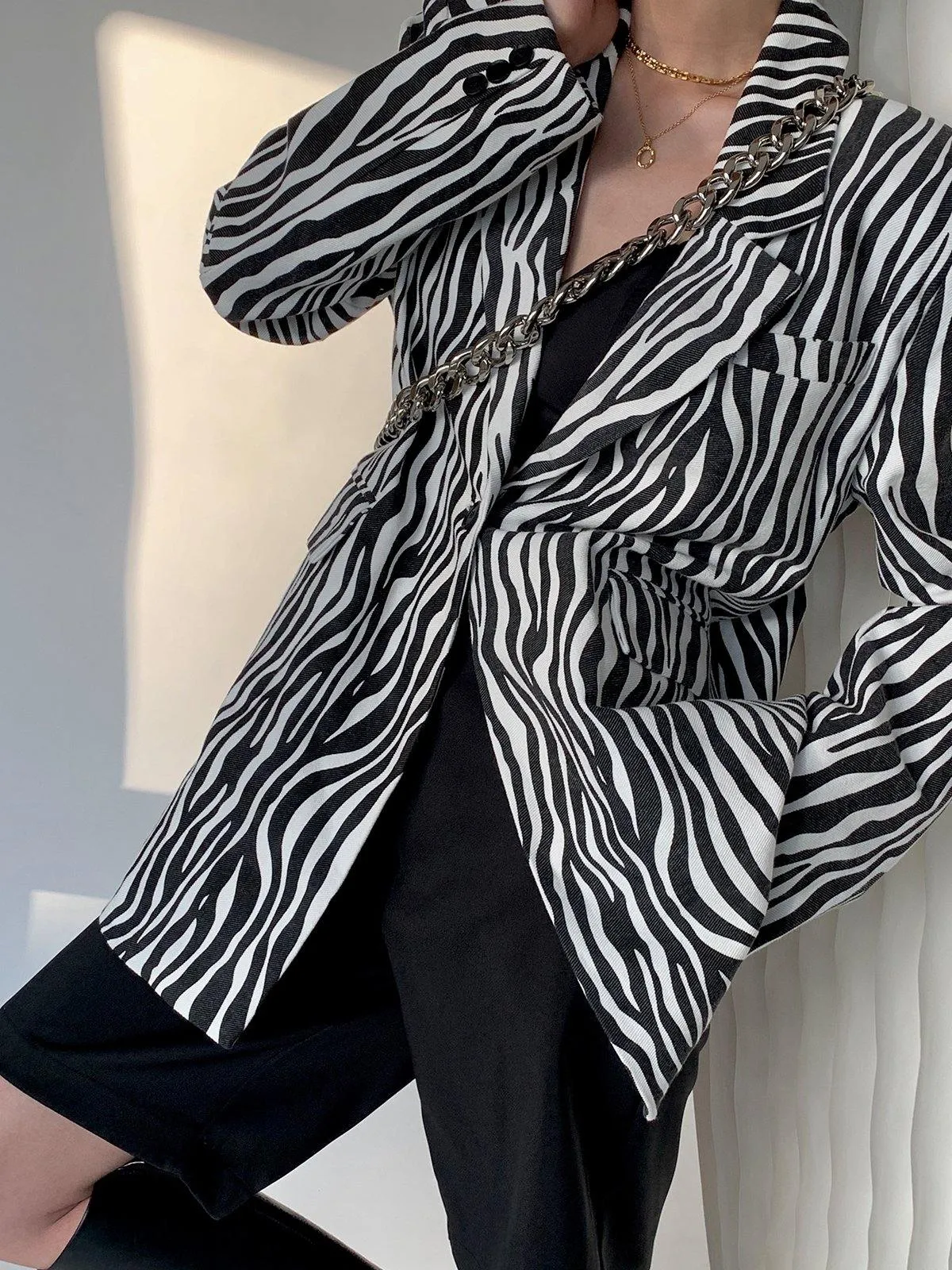 Zebra Striped Blazer