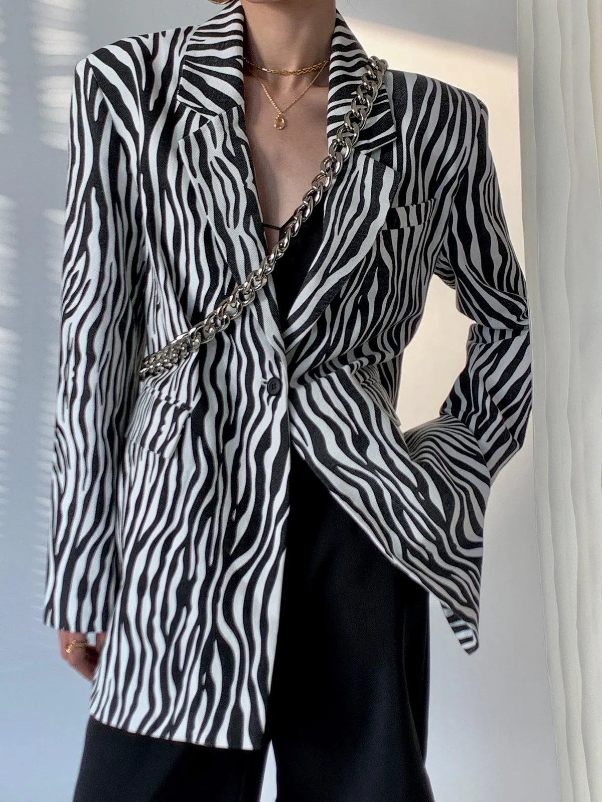 Zebra Striped Blazer